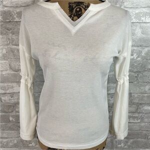 Baea Waffle Knit Vneck Top